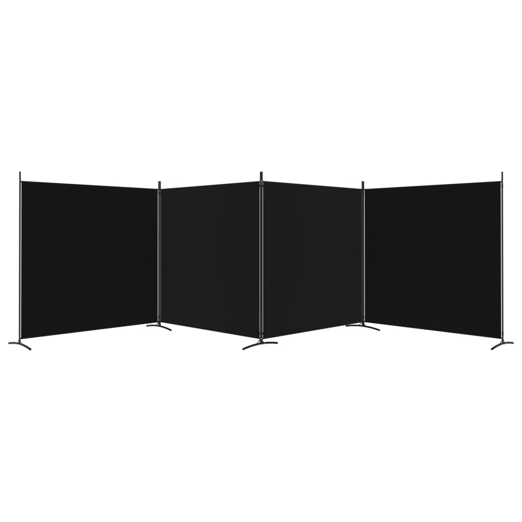 Cloison de séparation 4 panneaux Noir 698x180 cm Tissu XIOS