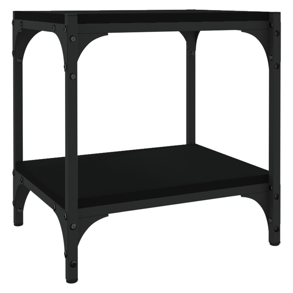 Meuble TV Noir 40x33x41 cm Bois d'ingénierie et acier - XIOS