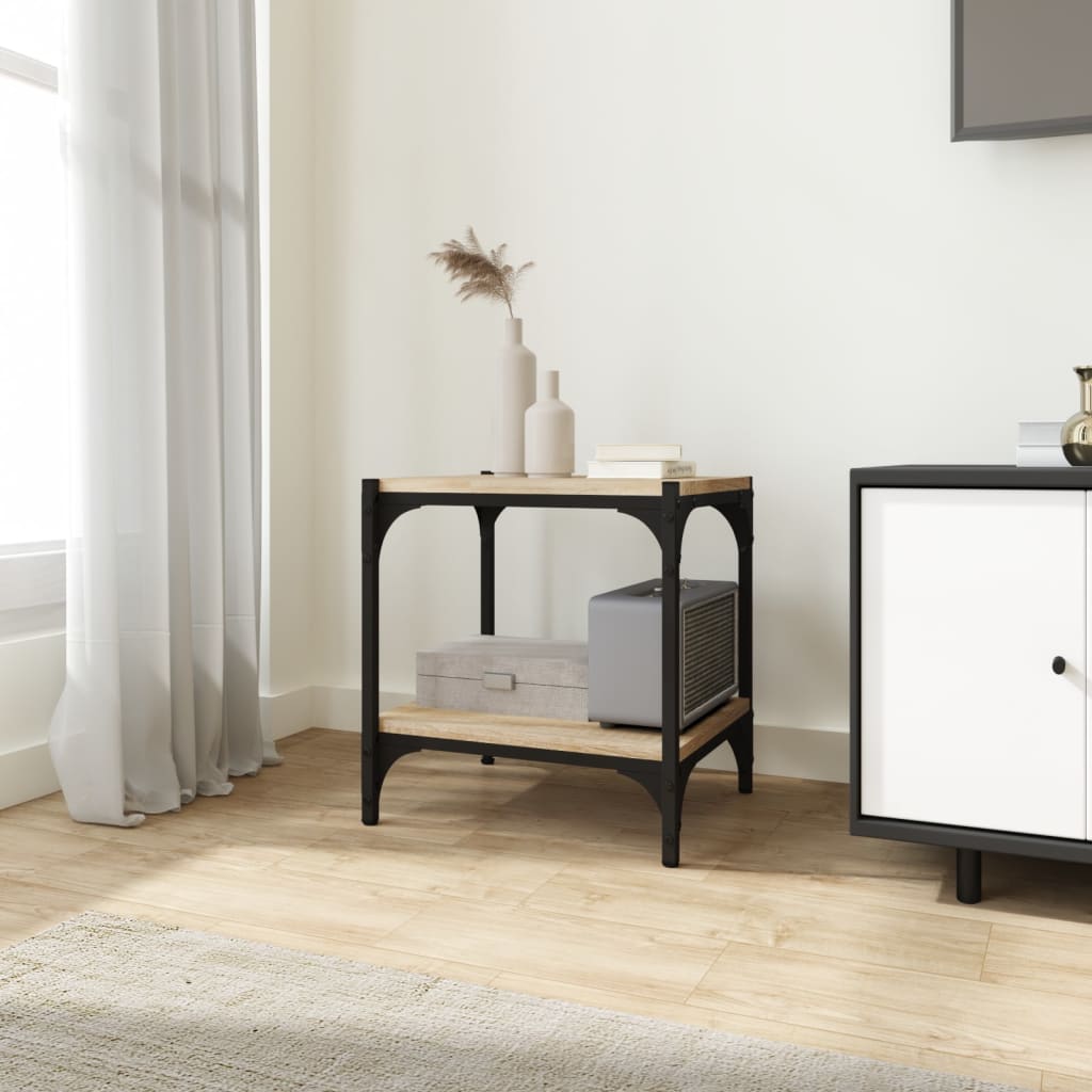 Meuble TV Chêne sonoma 40x33x41 cm Bois d'ingénierie et acier - XIOS