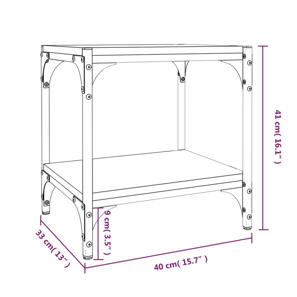 Meuble TV Sonoma gris 40x33x41 cm Bois d'ingénierie et acier - XIOS