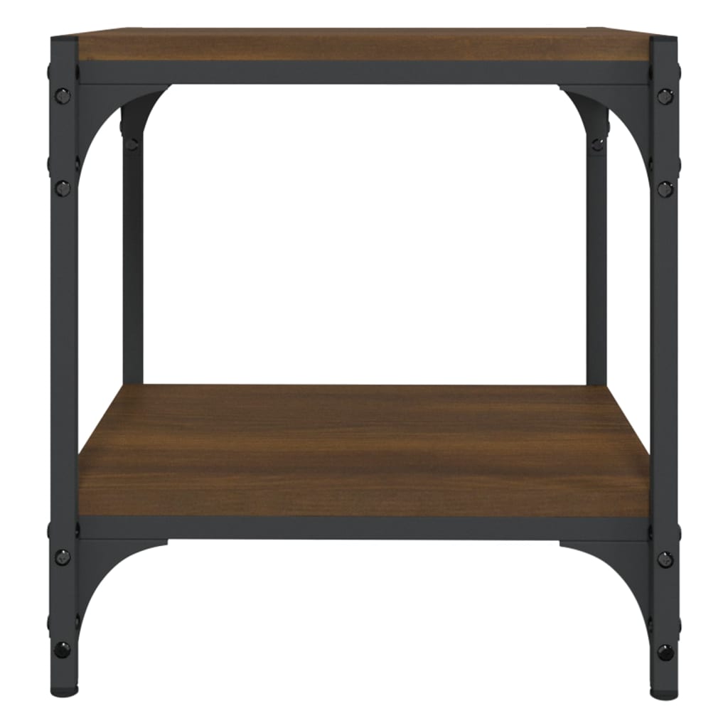 Meuble TV Chêne marron 40x33x41 cm Bois d'ingénierie et acier - XIOS