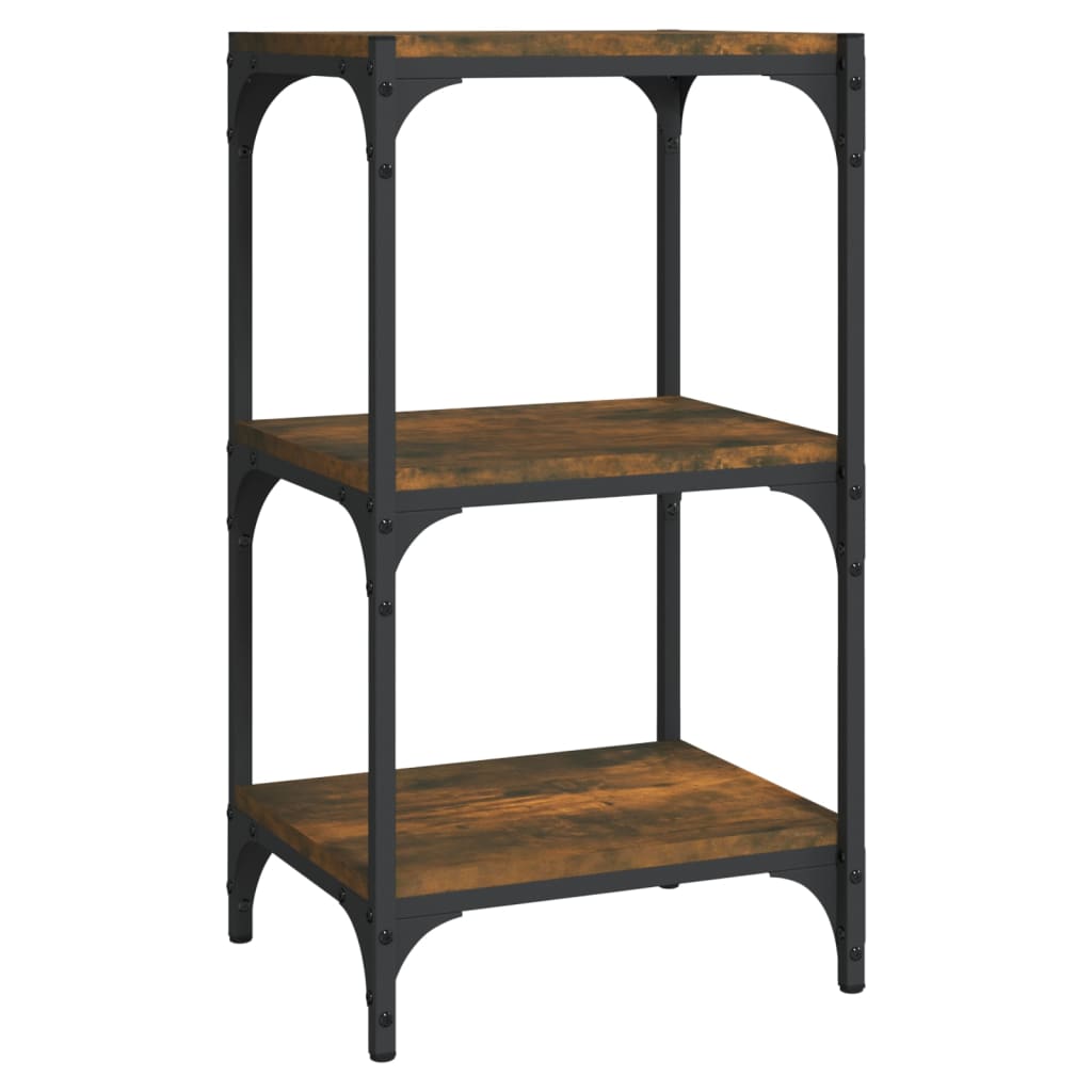 Bibliothèque Chêne fumé 40x33x70,5cm Bois d'ingénierie et acier - XIOS