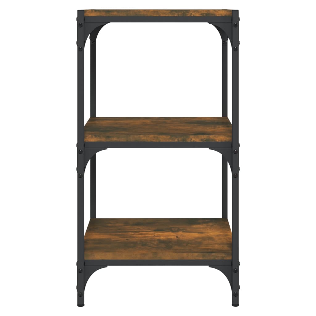Bibliothèque Chêne fumé 40x33x70,5cm Bois d'ingénierie et acier - XIOS