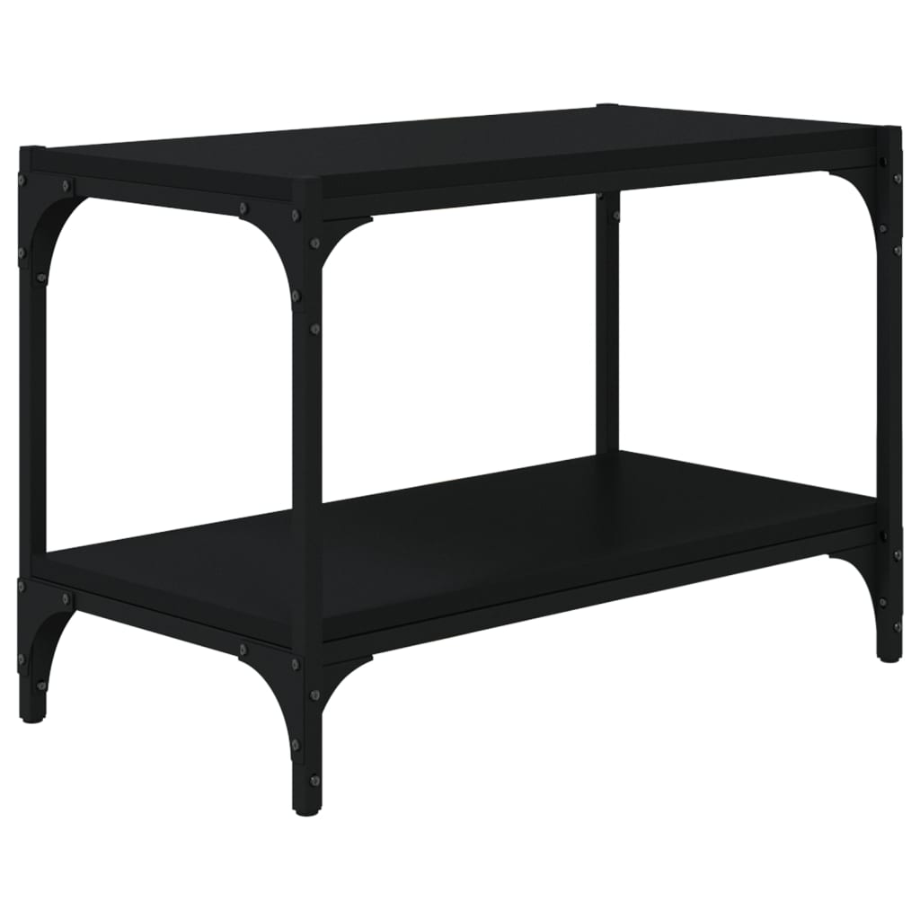 Meuble TV Noir 60x33x41 cm Bois d'ingénierie et acier - XIOS