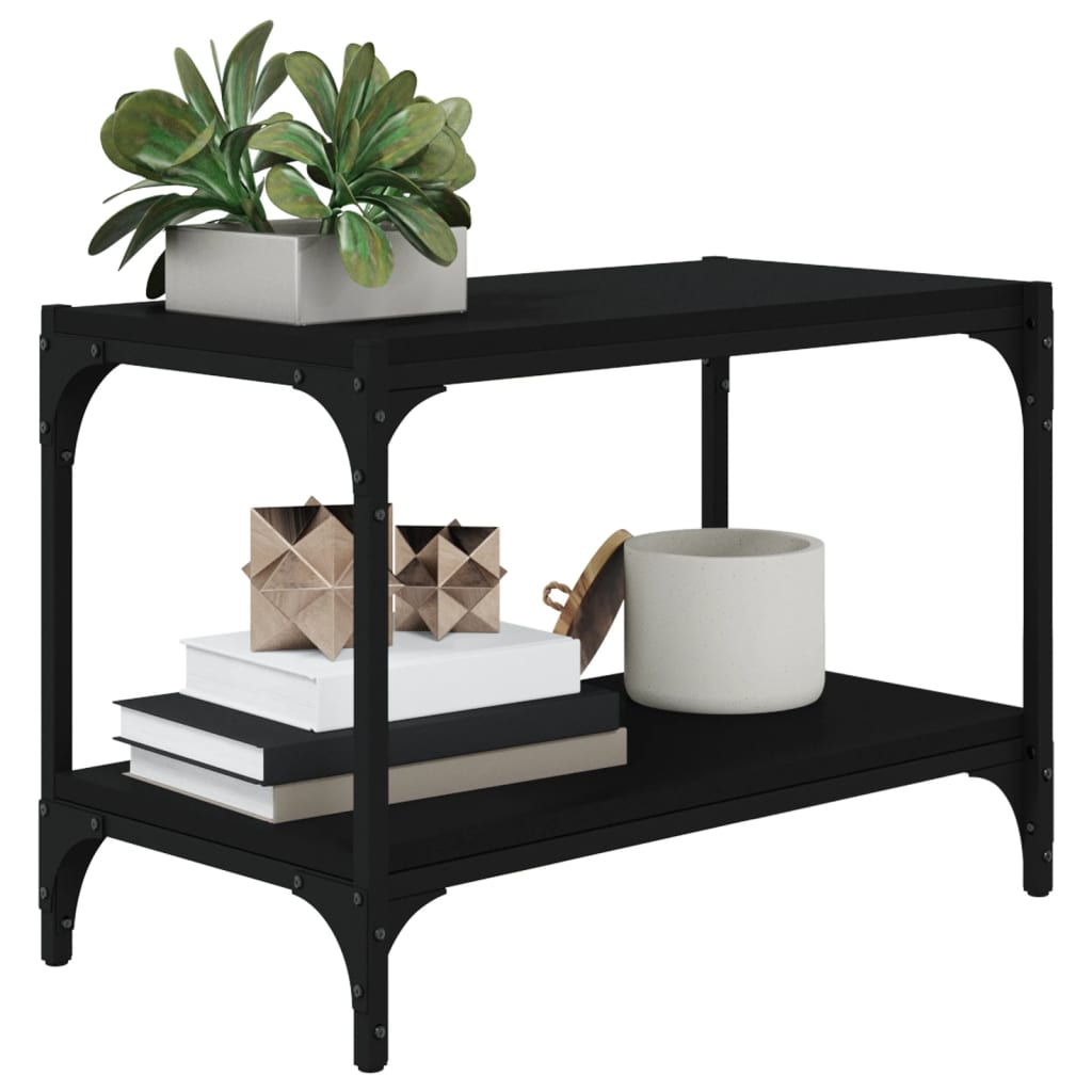 Meuble TV Noir 60x33x41 cm Bois d'ingénierie et acier - XIOS