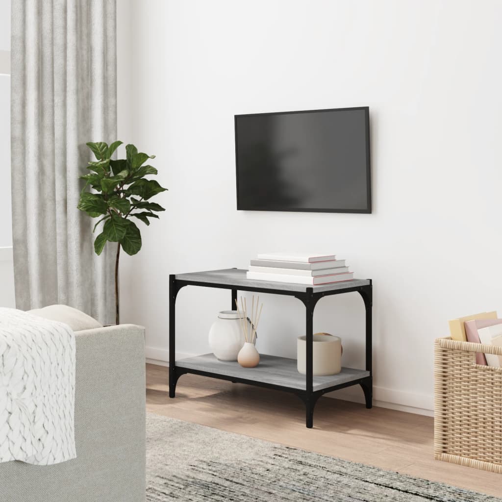 Meuble TV Sonoma gris 60x33x41 cm Bois d'ingénierie et acier - XIOS