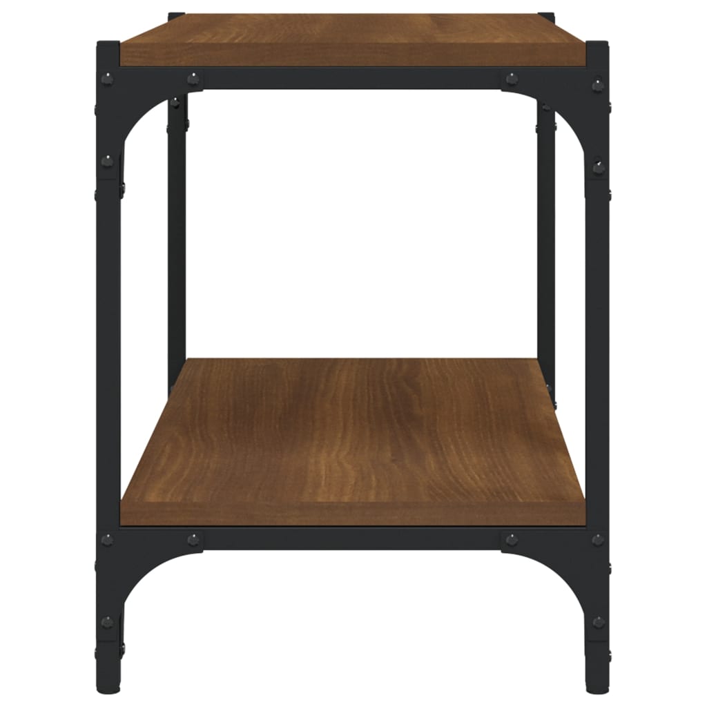 Meuble TV Chêne marron 60x33x41 cm Bois d'ingénierie et acier - XIOS