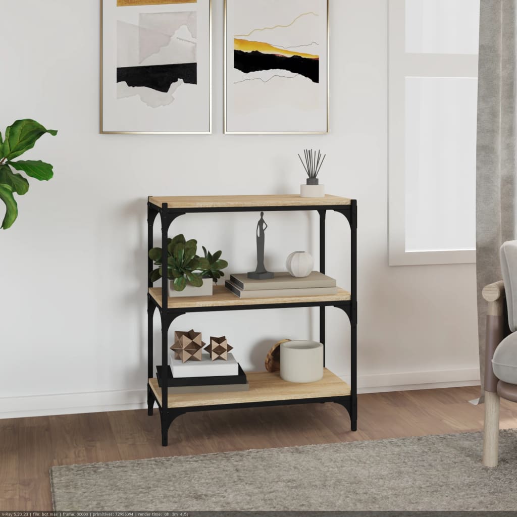 Bibliothèque Chêne Sonoma 60x33x70,5 cm Bois d'ingénierie acier - XIOS