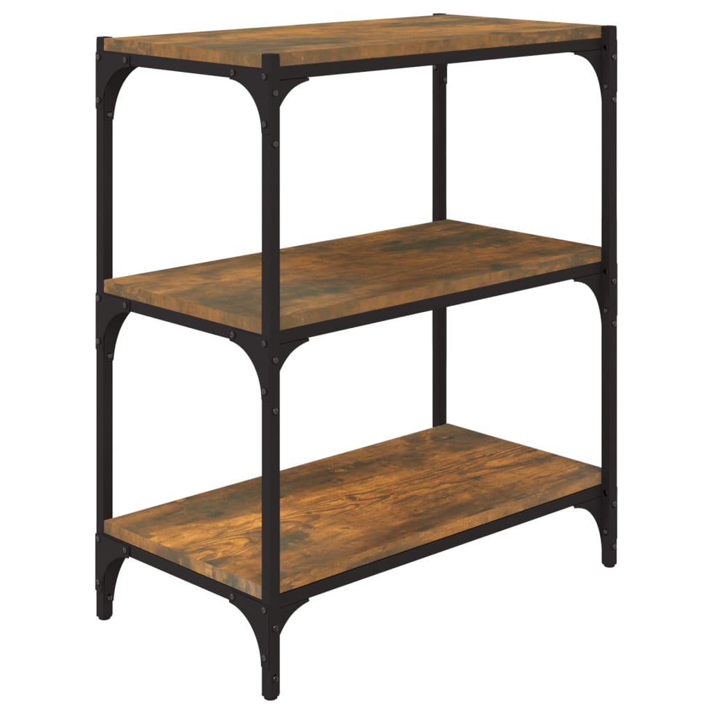 Bibliothèque Chêne fumé 60x33x70,5cm Bois d'ingénierie et acier - XIOS