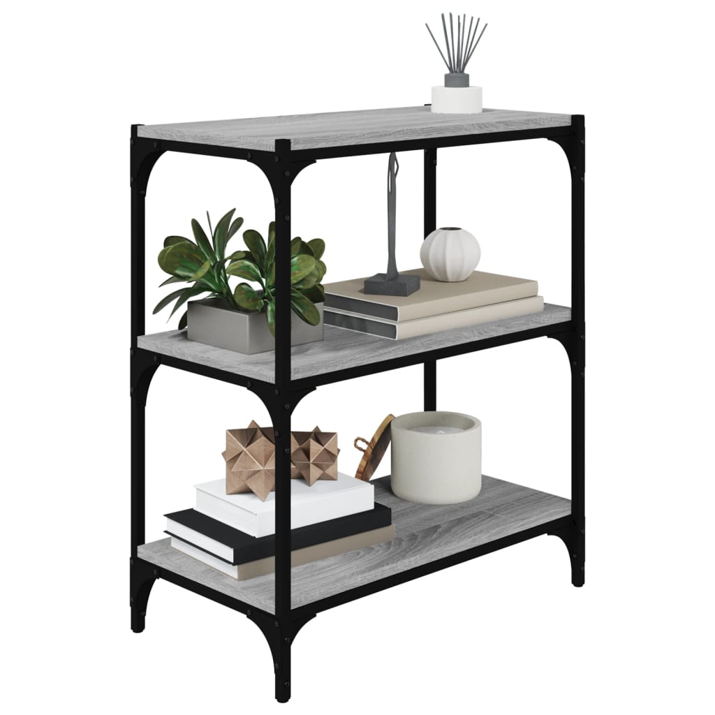 Bibliothèque Sonoma gris 60x33x70,5 cm Bois d'ingénierie acier - XIOS