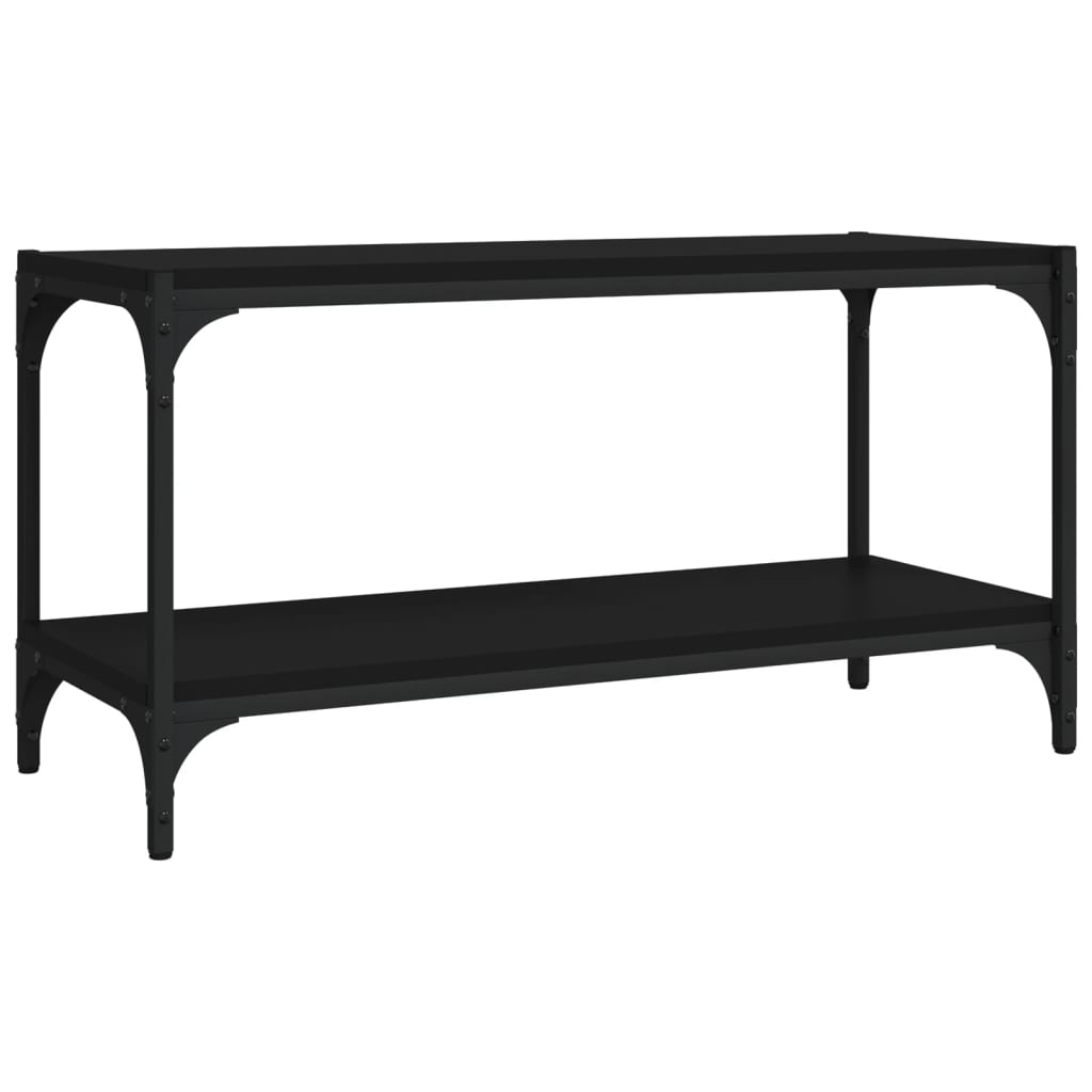 Meuble TV Noir 80x33x41 cm Bois d'ingénierie et acier - XIOS