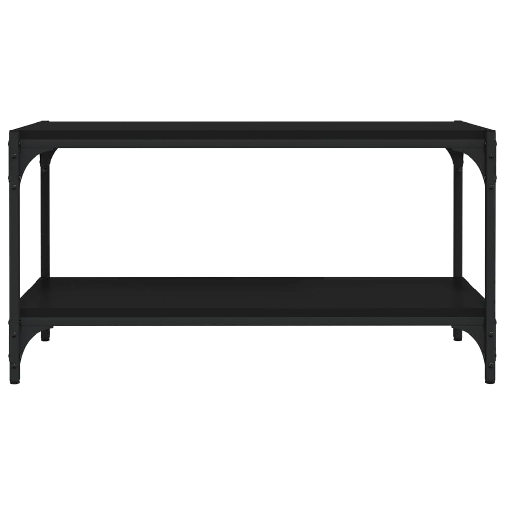 Meuble TV Noir 80x33x41 cm Bois d'ingénierie et acier - XIOS
