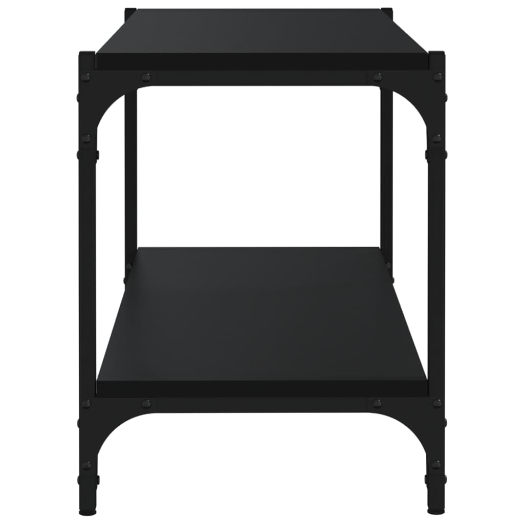 Meuble TV Noir 80x33x41 cm Bois d'ingénierie et acier - XIOS