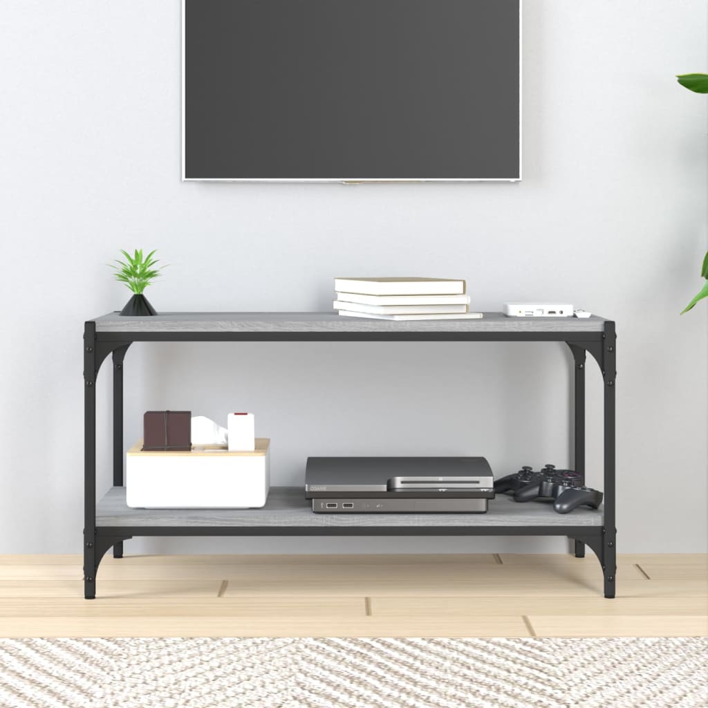 Meuble TV Sonoma gris 80x33x41 cm Bois d'ingénierie et acier - XIOS