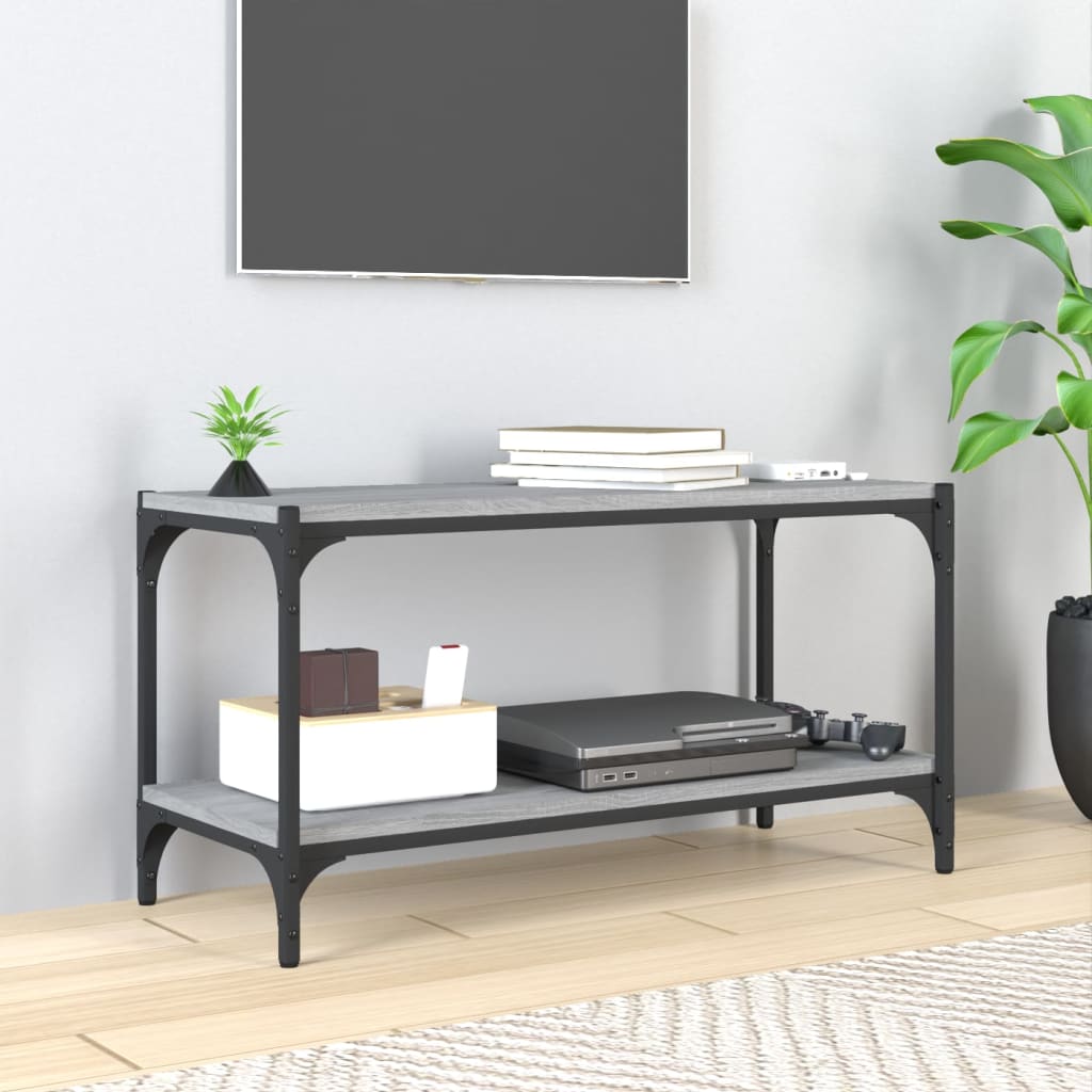 Meuble TV Sonoma gris 80x33x41 cm Bois d'ingénierie et acier - XIOS