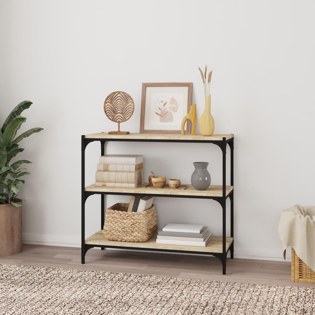 Bibliothèque Chêne Sonoma 80x33x70,5 cm Bois d'ingénierie acier - XIOS