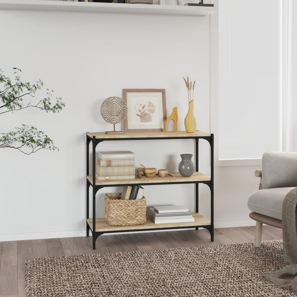 Bibliothèque Chêne Sonoma 80x33x70,5 cm Bois d'ingénierie acier - XIOS