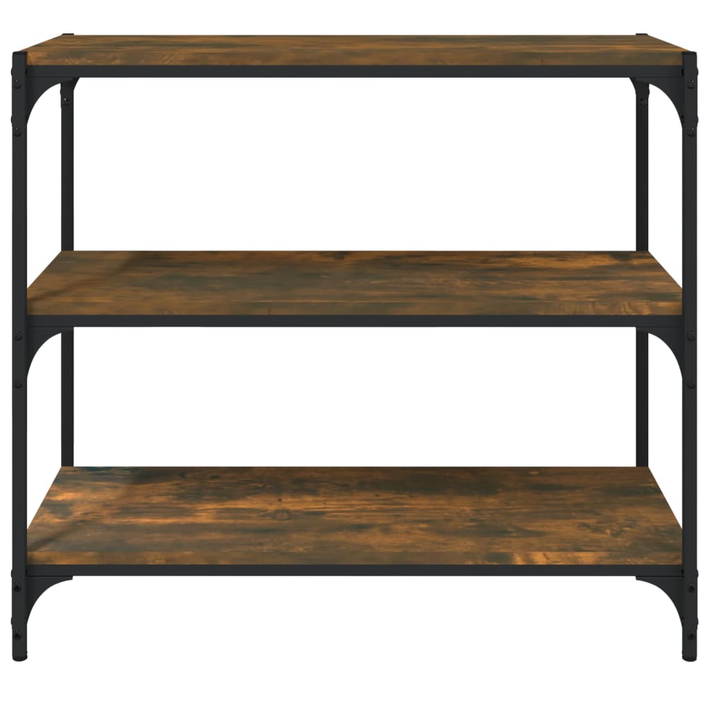 Bibliothèque Chêne fumé 80x33x70,5cm Bois d'ingénierie et acier - XIOS