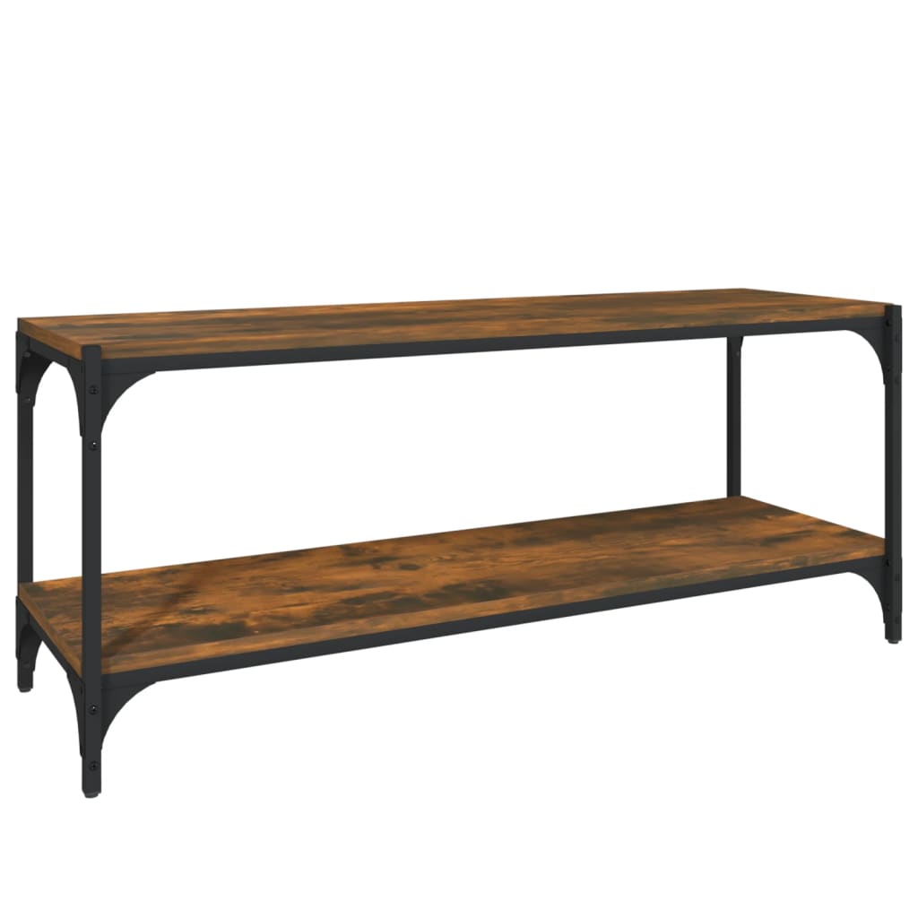 Meuble TV Chêne fumé 100x33x41 cm Bois d'ingénierie et acier - XIOS