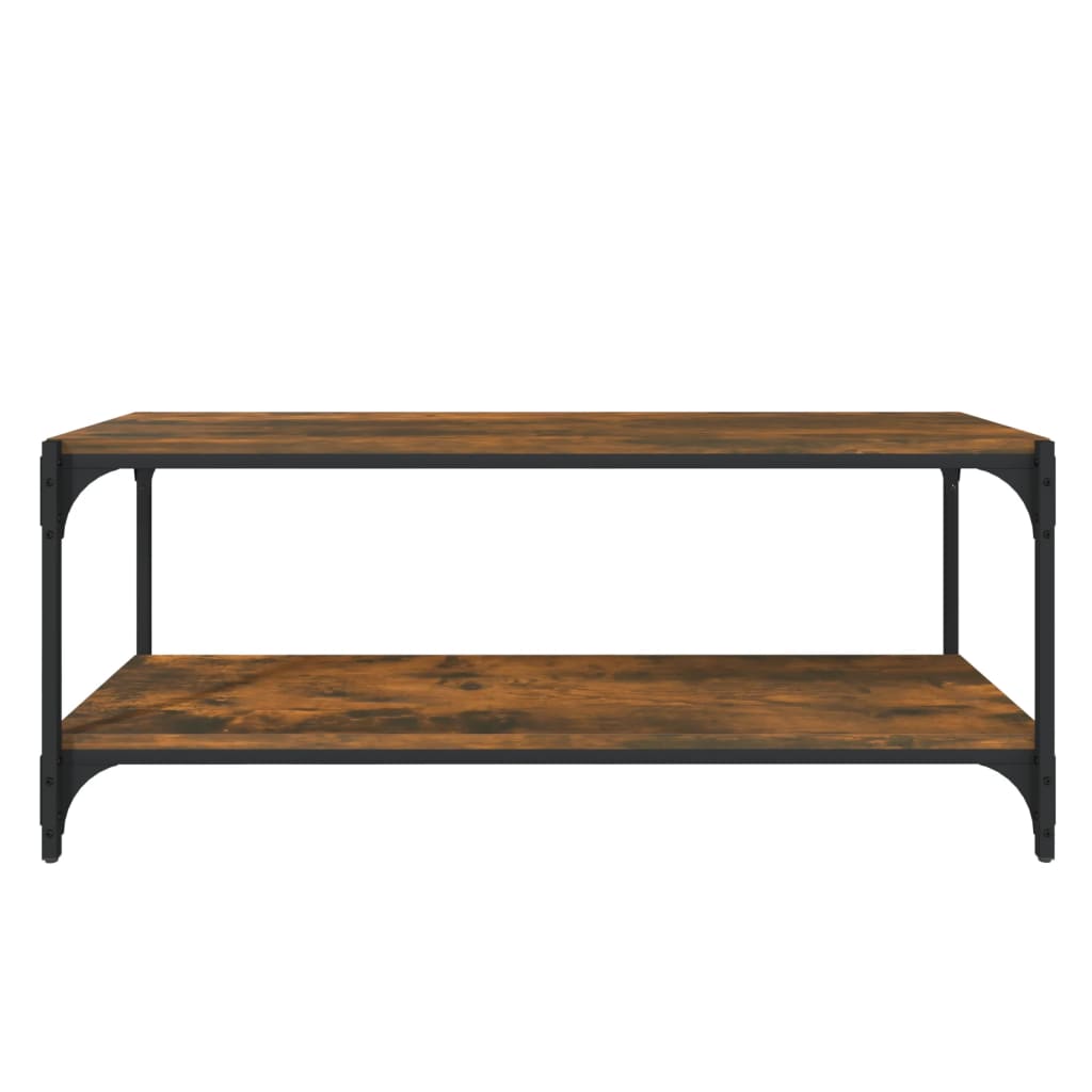 Meuble TV Chêne fumé 100x33x41 cm Bois d'ingénierie et acier - XIOS