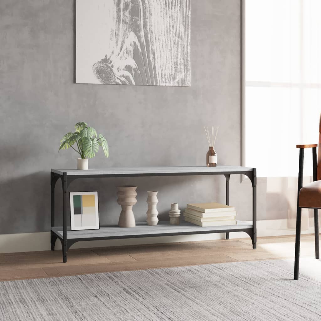 Meuble TV Sonoma gris 100x33x41 cm Bois d'ingénierie et acier - XIOS