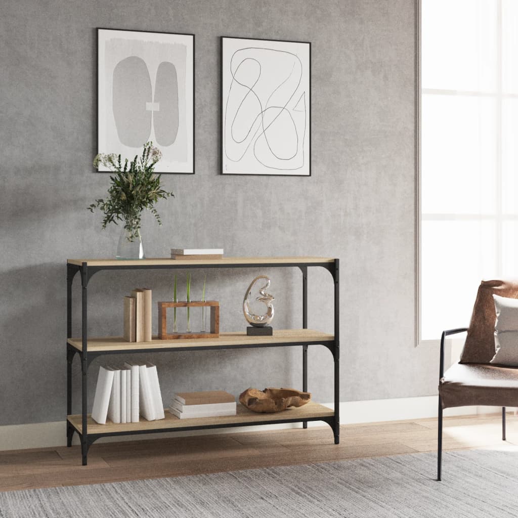 Bibliothèque Chêne Sonoma 100x33x70,5cm Bois d'ingénierie acier - XIOS
