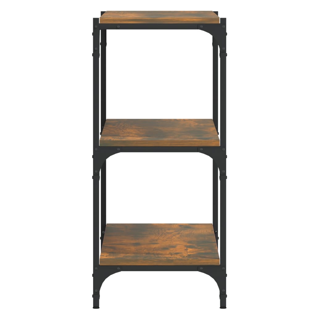 Bibliothèque Chêne fumé 100x33x70,5 cm Bois d'ingénierie acier - XIOS