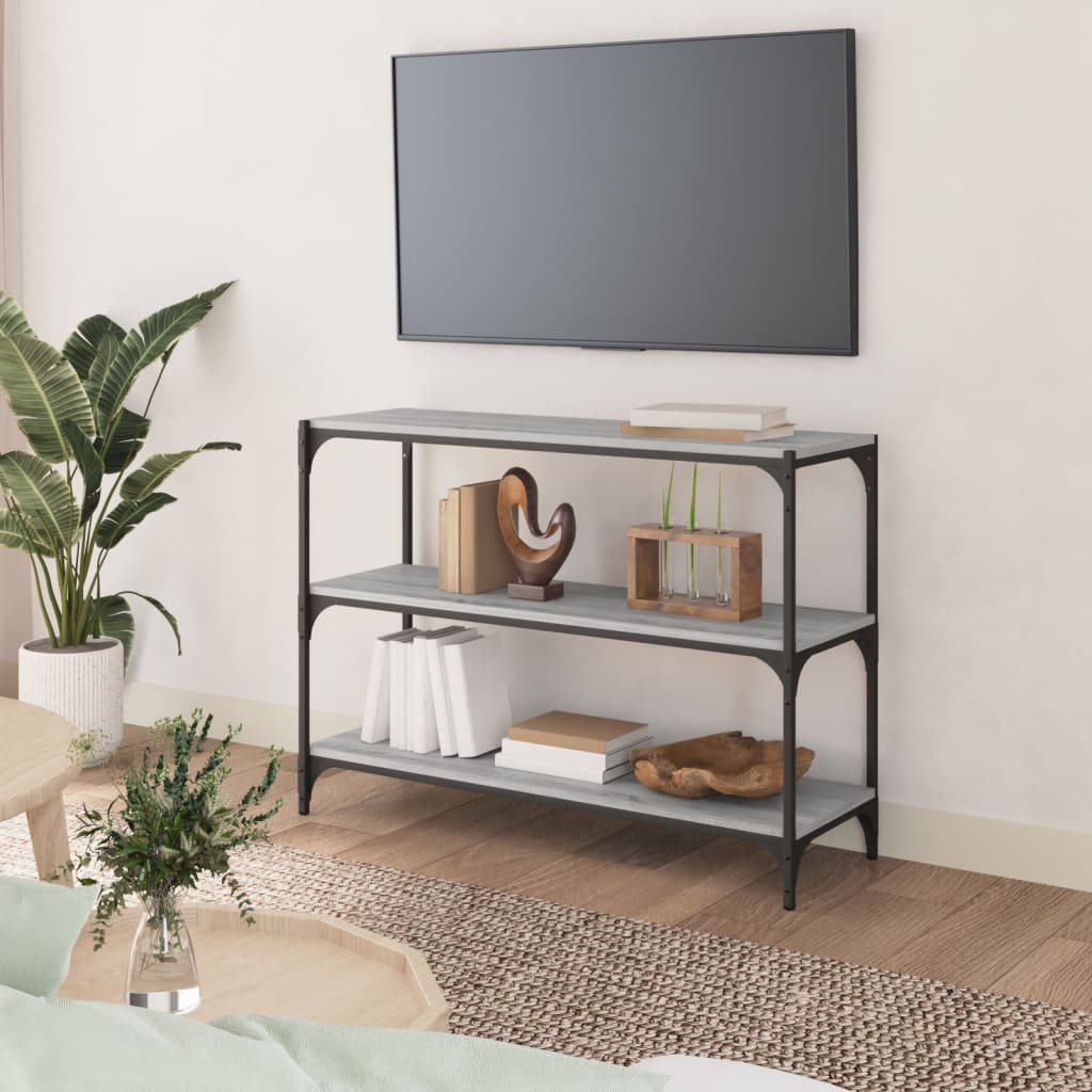 Bibliothèque Sonoma gris 100x33x70,5 cm Bois d'ingénierie acier - XIOS