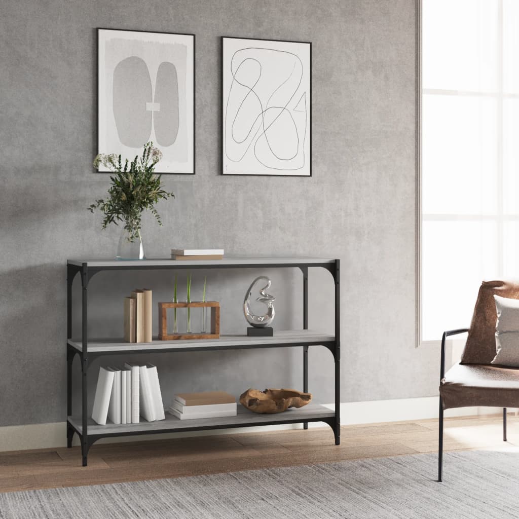 Bibliothèque Sonoma gris 100x33x70,5 cm Bois d'ingénierie acier - XIOS