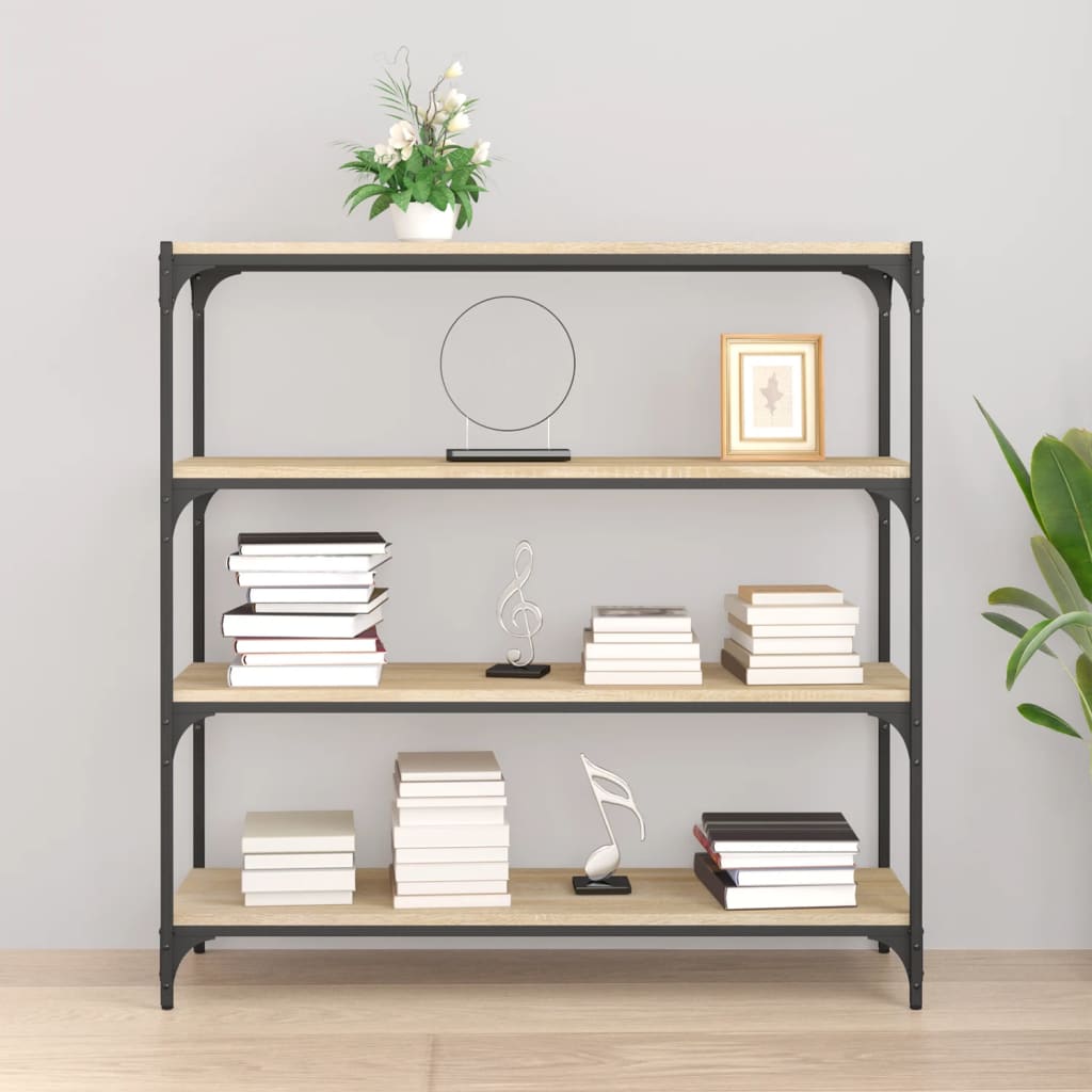 Meuble TV Chêne sonoma 100x33x100 cm Bois d'ingénierie et acier - XIOS
