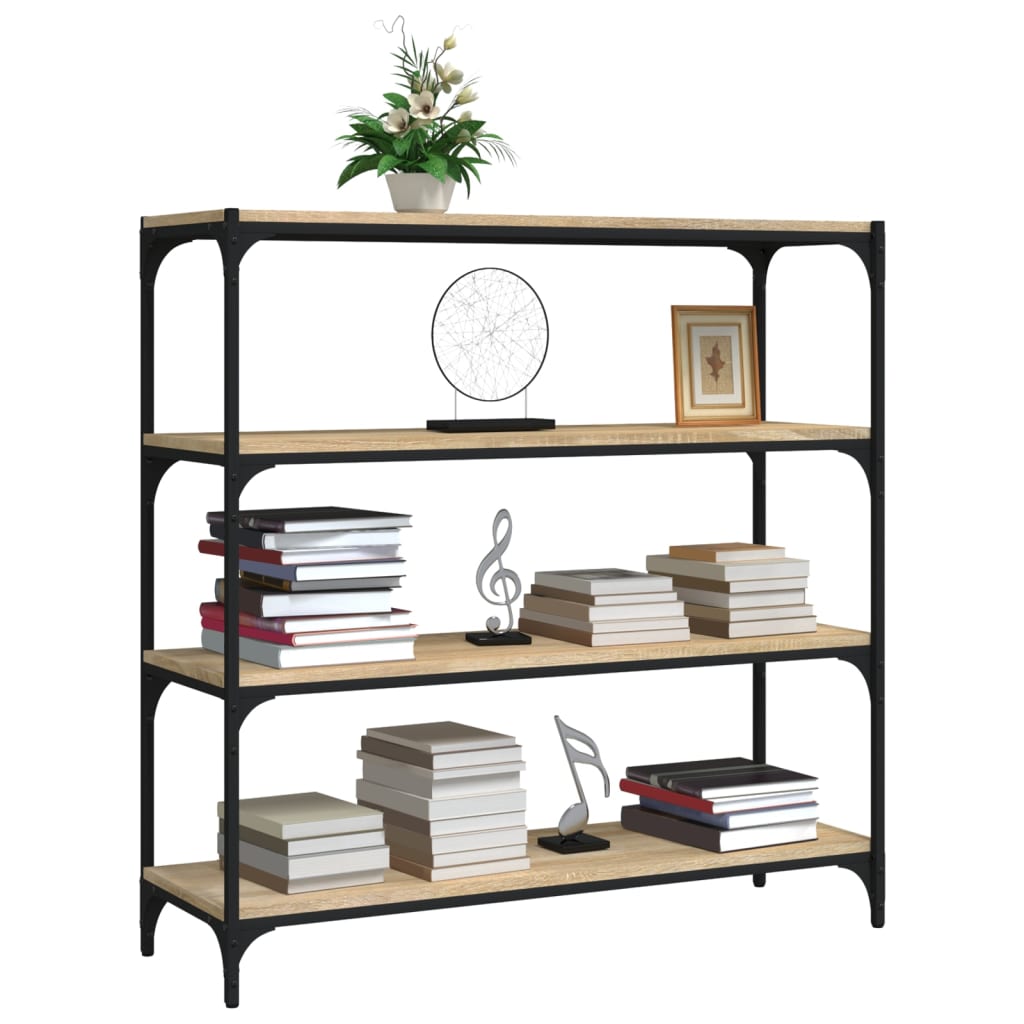 Meuble TV Chêne sonoma 100x33x100 cm Bois d'ingénierie et acier - XIOS