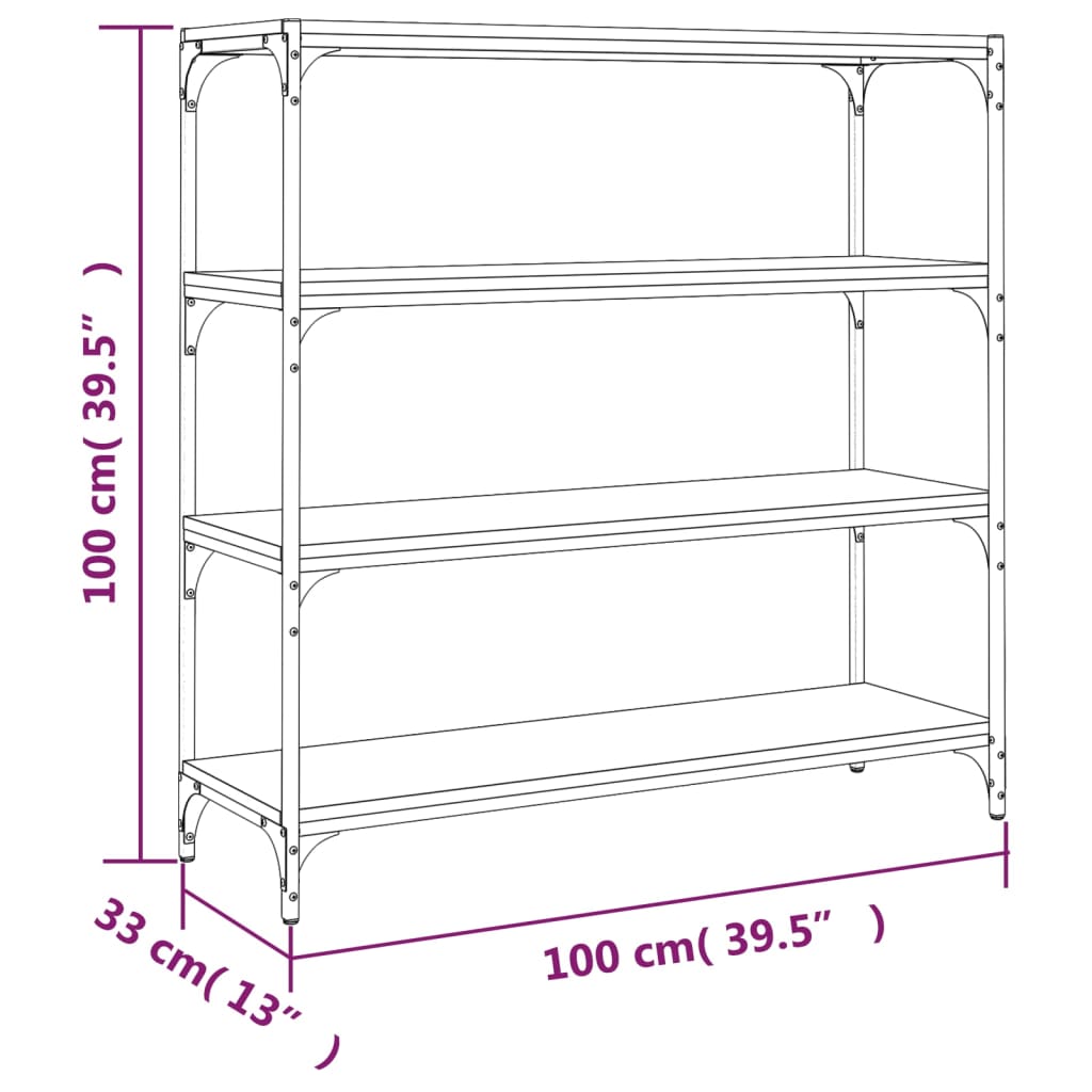 Meuble TV Chêne sonoma 100x33x100 cm Bois d'ingénierie et acier - XIOS