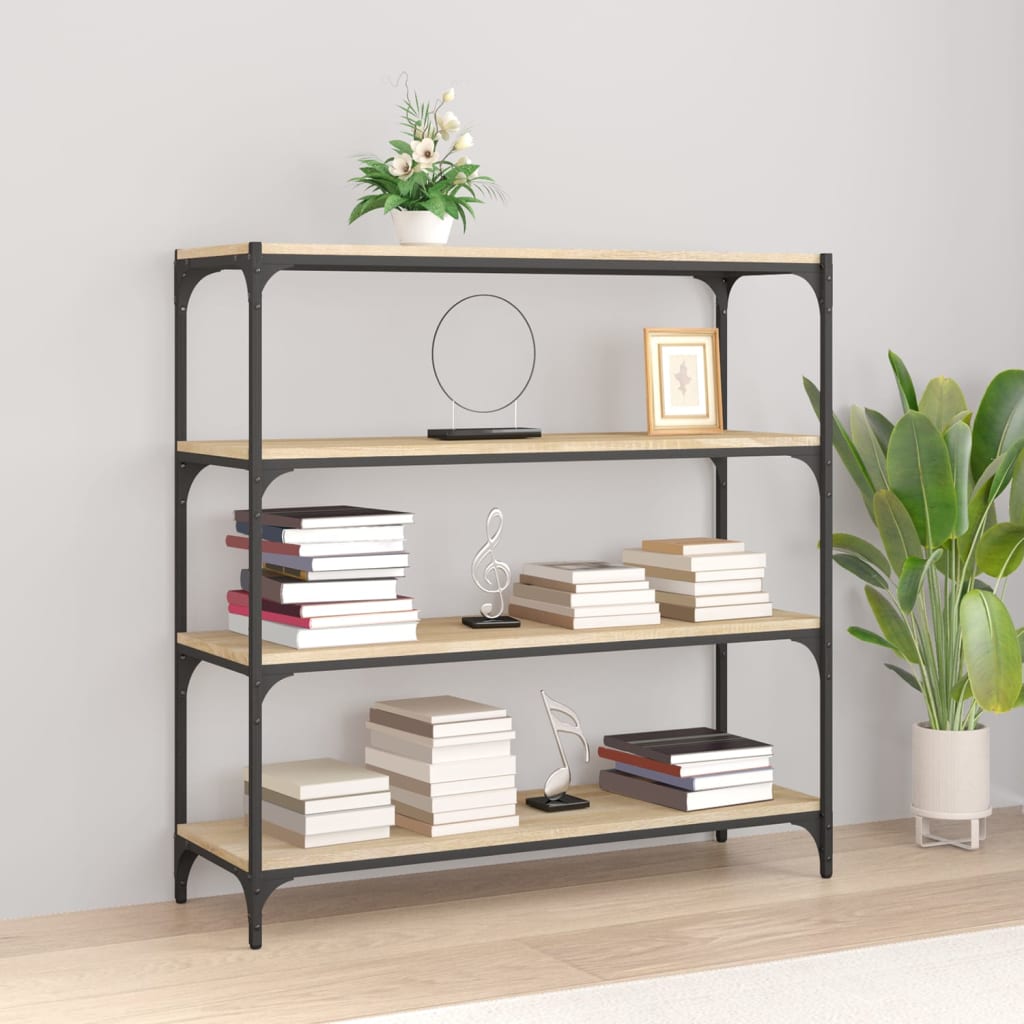 Meuble TV Chêne sonoma 100x33x100 cm Bois d'ingénierie et acier - XIOS