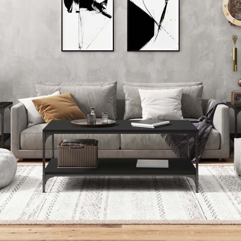 Table basse Noir 100x50x40 cm Bois d'ingénierie - XIOS