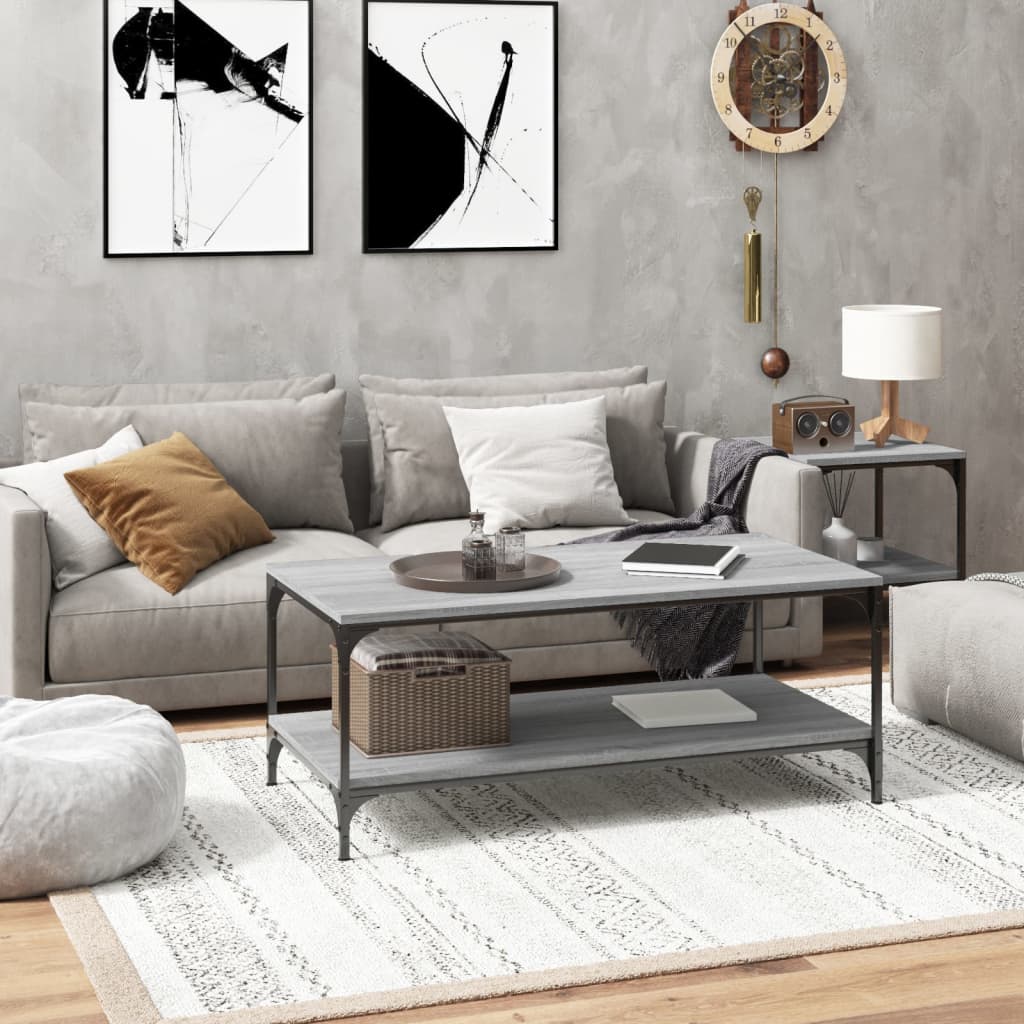 Table basse Sonoma gris 80x50x40 cm Bois d'ingénierie - XIOS