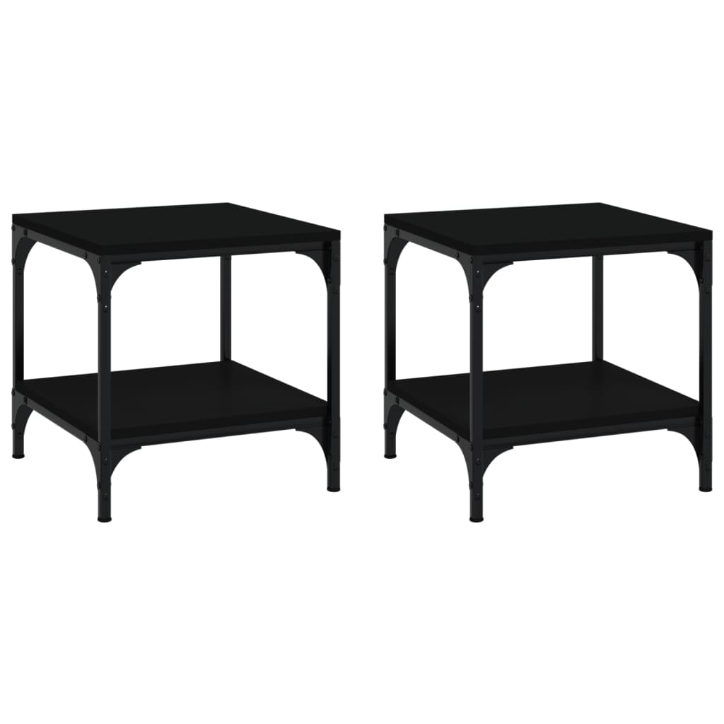 Tables d'appoint 2 pcs Noir 40x40x40 cm Bois d'ingénierie - XIOS