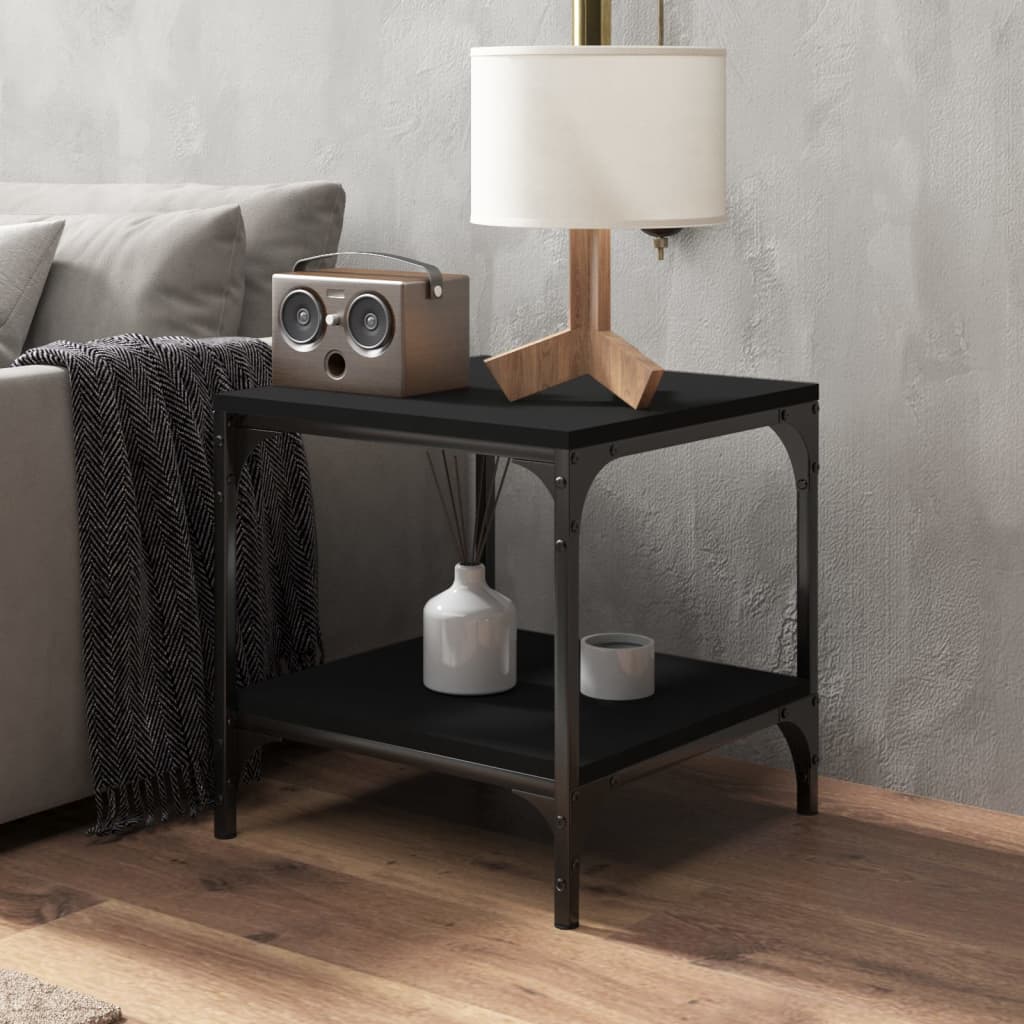 Tables d'appoint 2 pcs Noir 40x40x40 cm Bois d'ingénierie - XIOS