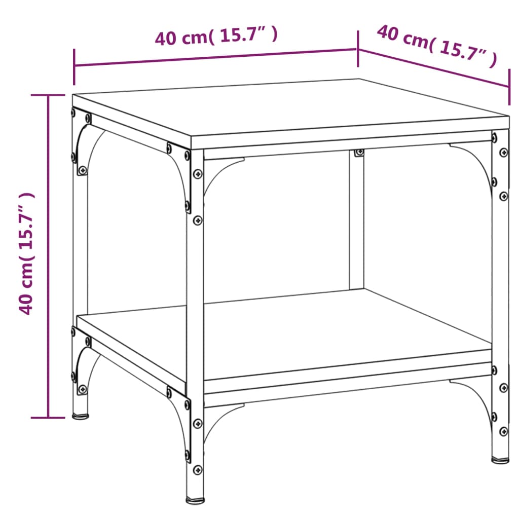 Tables d'appoint 2 pcs Noir 40x40x40 cm Bois d'ingénierie - XIOS
