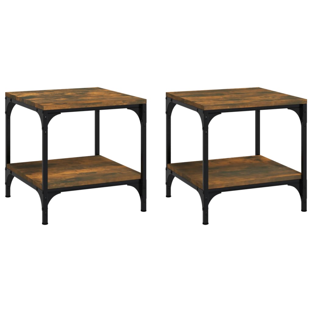 Tables d'appoint 2 pcs Chêne fumé 40x40x40 cm Bois d'ingénierie - XIOS