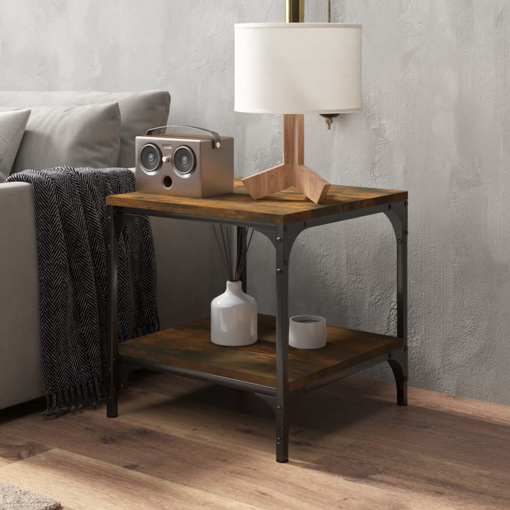 Tables d'appoint 2 pcs Chêne fumé 40x40x40 cm Bois d'ingénierie - XIOS
