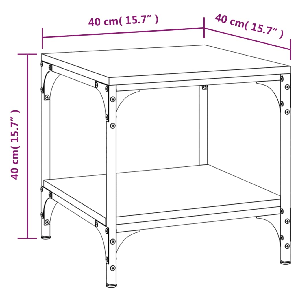Tables d'appoint 2pcs Sonoma gris 40x40x40 cm Bois d'ingénierie - XIOS