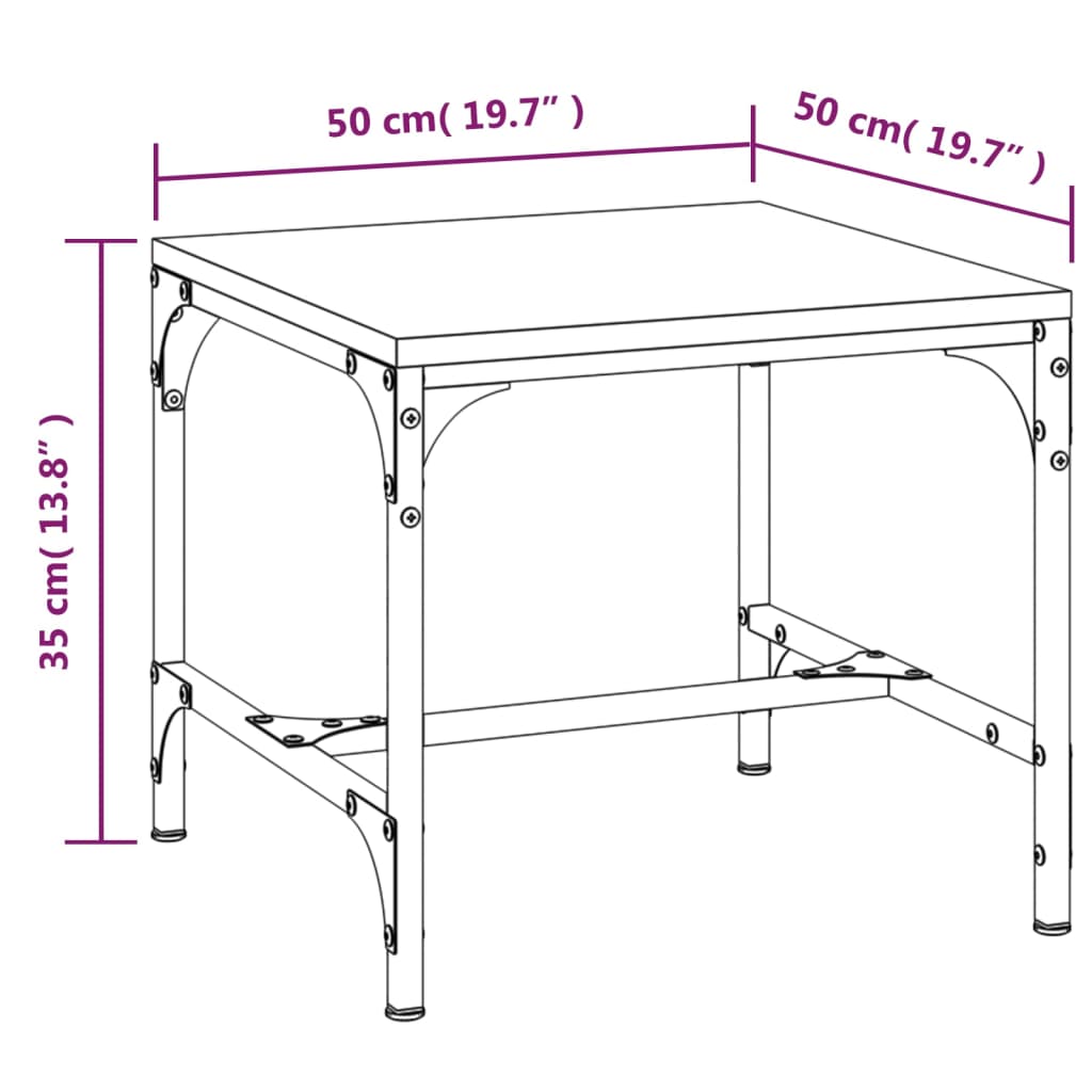 Table basse Noir 50x50x35 cm Bois d'ingénierie - XIOS
