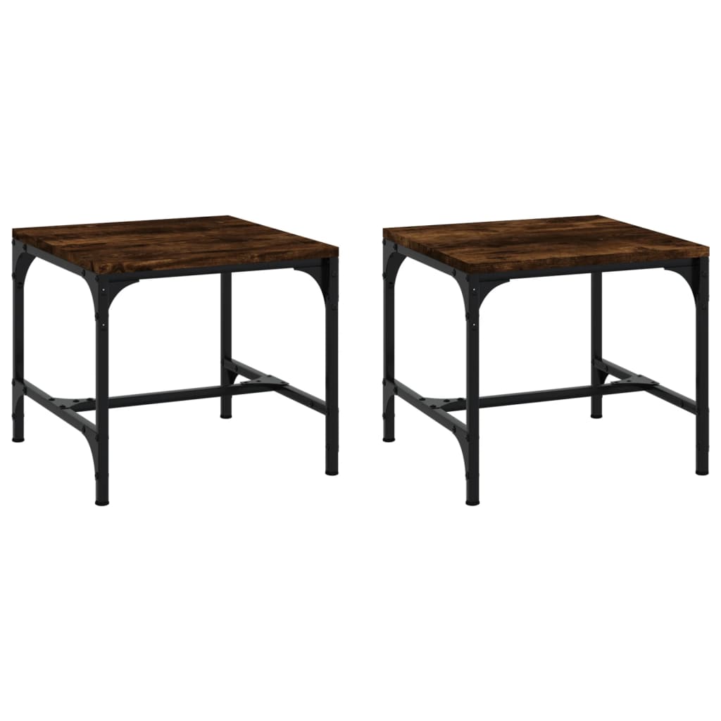 Tables d'appoint 2 pcs Chêne fumé 40x40x35 cm Bois d'ingénierie - XIOS