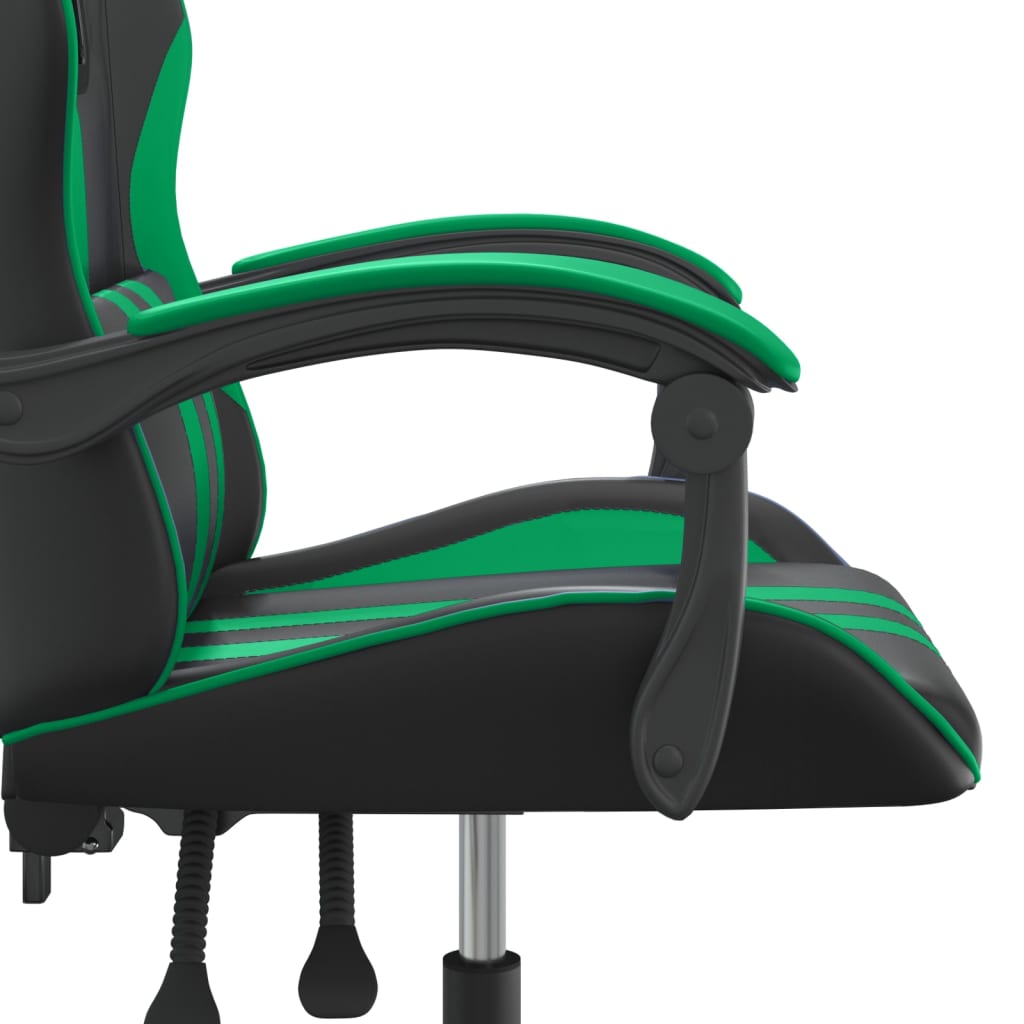 Chaise de jeu pivotante Noir et vert Similicuir - XIOS