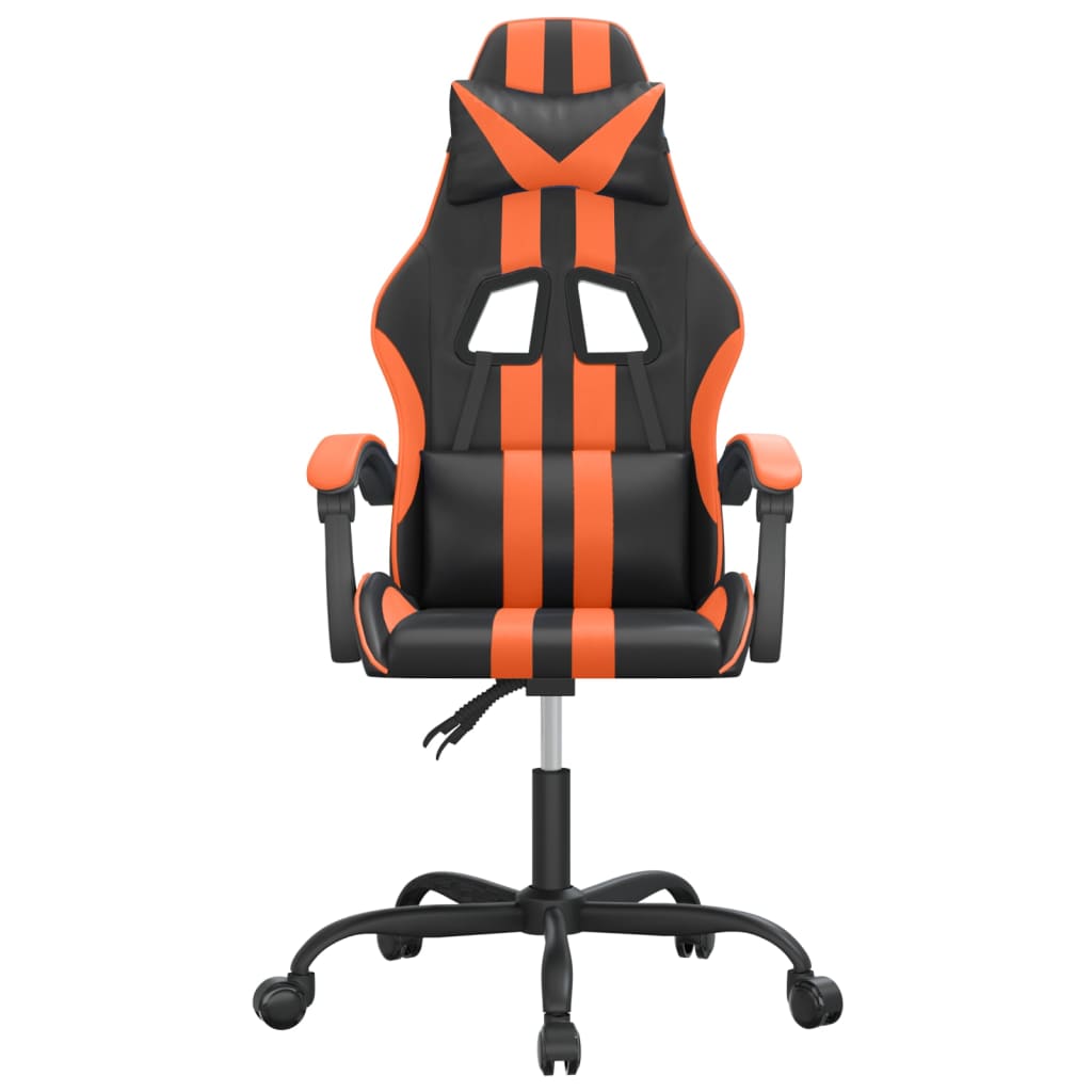 Chaise de jeu pivotante Noir et orange Similicuir - XIOS