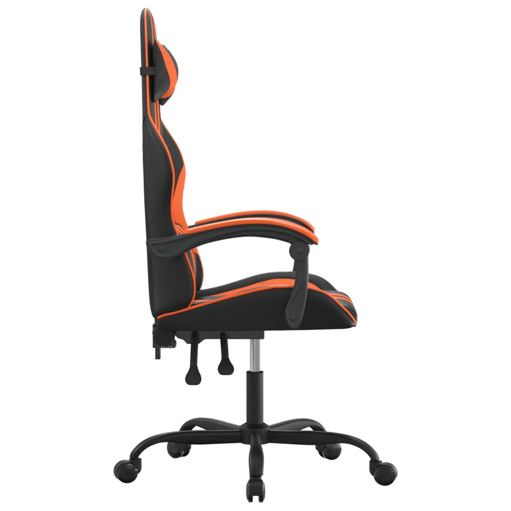 Chaise de jeu pivotante Noir et orange Similicuir - XIOS