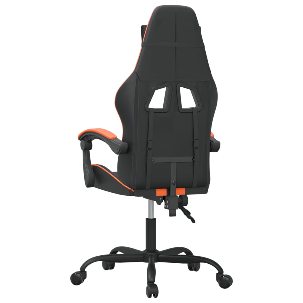Chaise de jeu pivotante Noir et orange Similicuir - XIOS