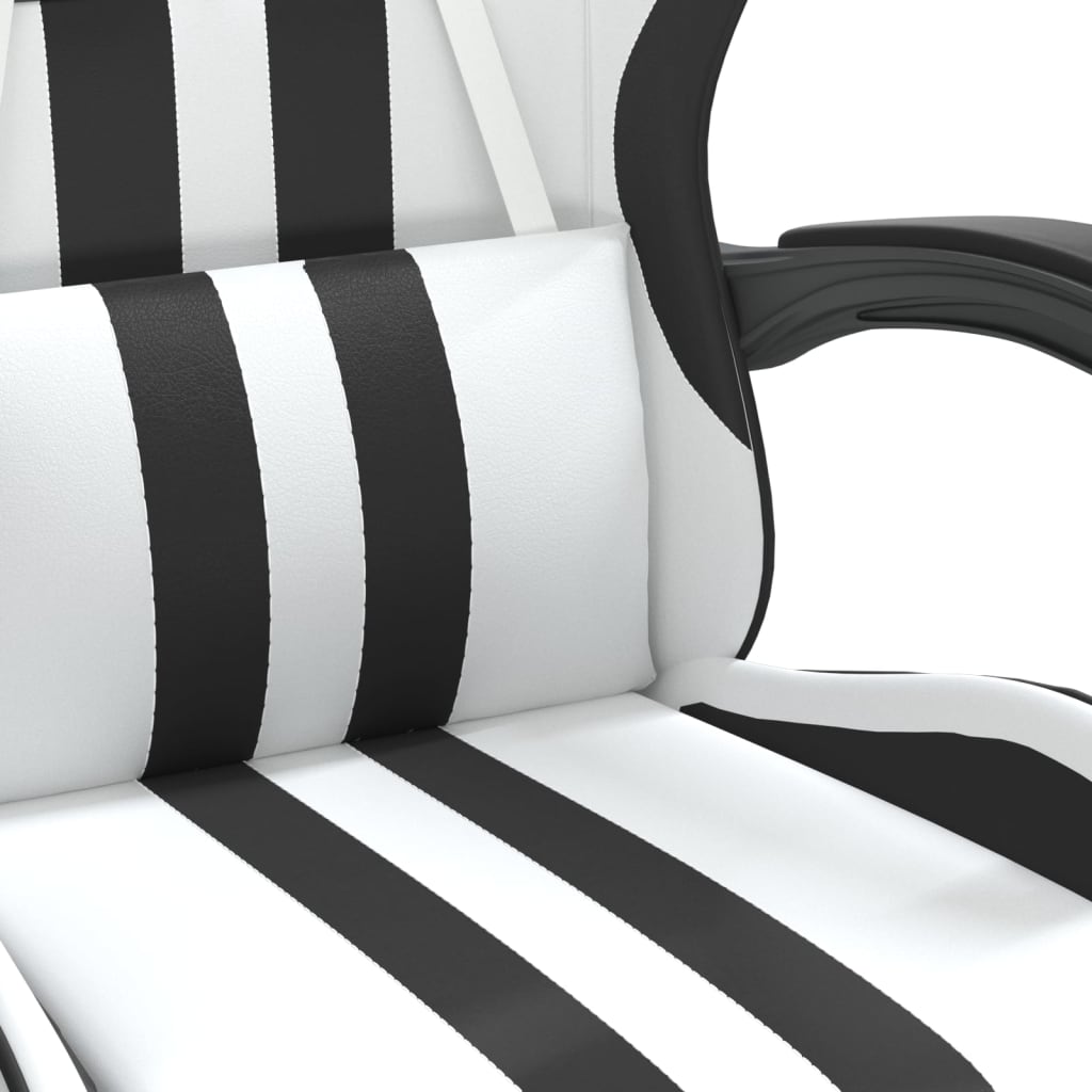 Chaise de jeu pivotante Blanc et noir Similicuir - XIOS