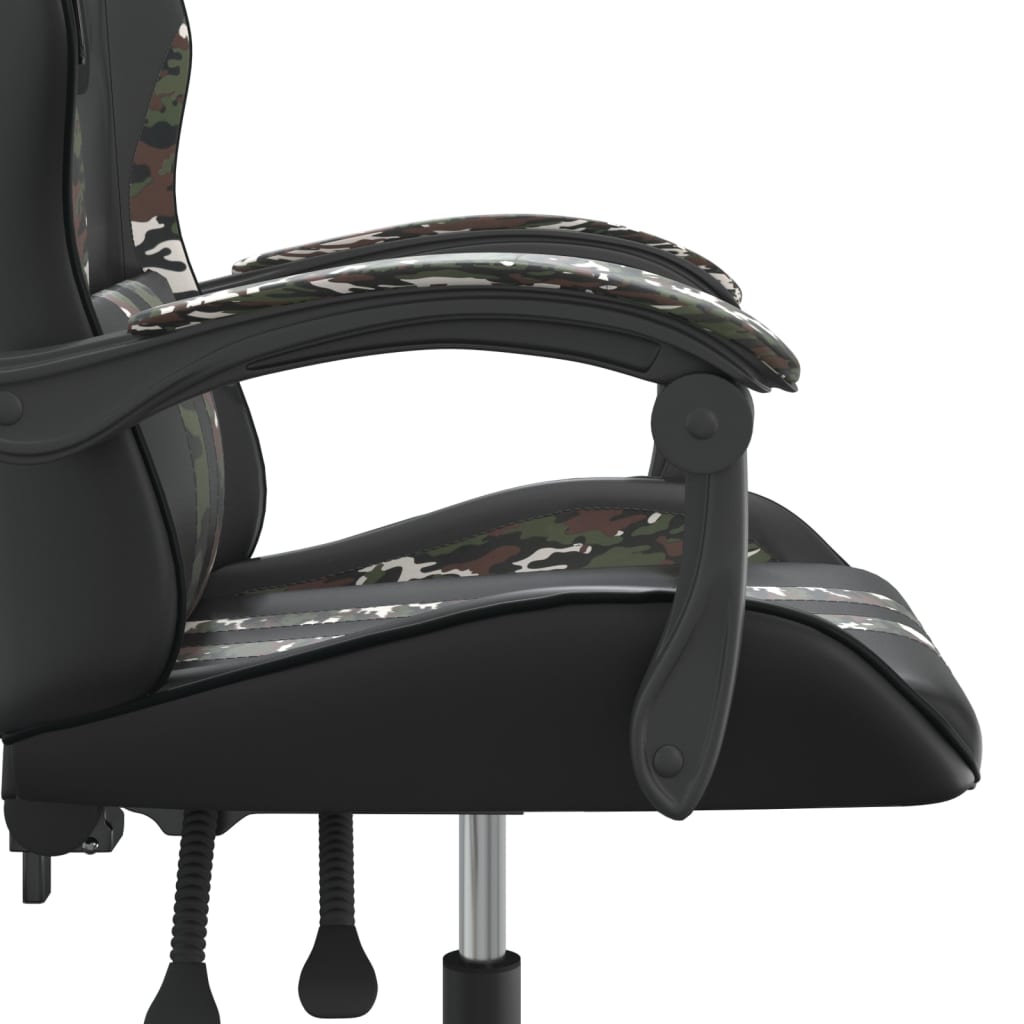 Chaise de jeu pivotante Noir et camouflage Similicuir - XIOS