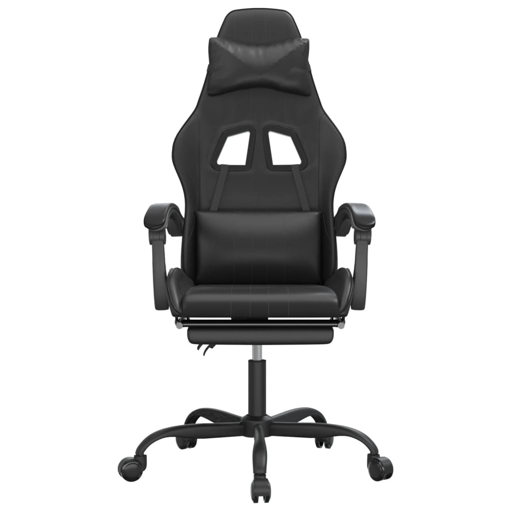 Chaise de jeu pivotante avec repose-pied Noir Similicuir - XIOS